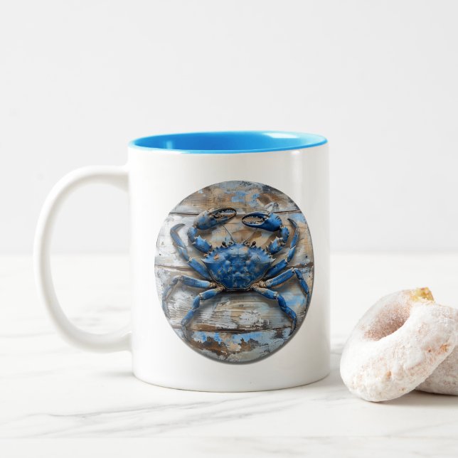 Tasse 2 Couleurs Crabe bleu (Avec donut)