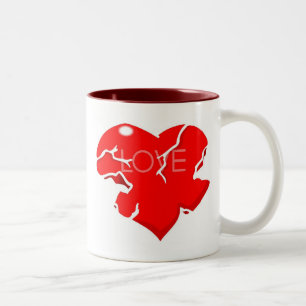 Tasse 2 Couleurs Cracké + Coeur cassé