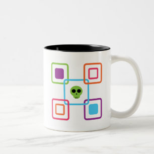Tasse 2 Couleurs Crâne carré