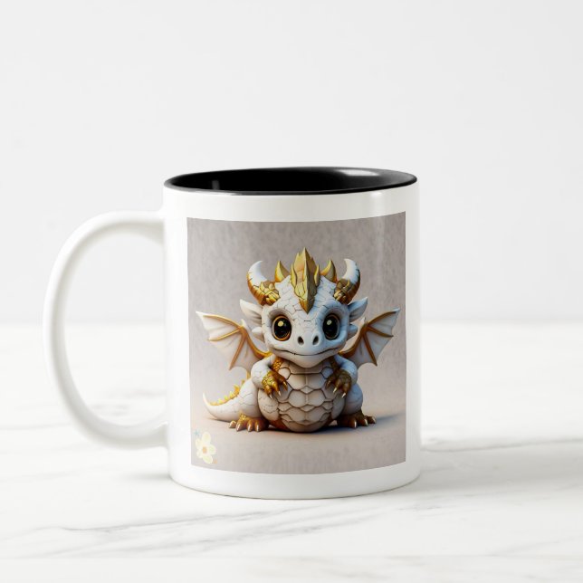 Tasse 2 Couleurs "Crâne Dragon Design" (Gauche)
