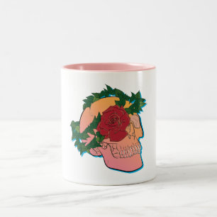 Tasse 2 Couleurs Crâne et Rose