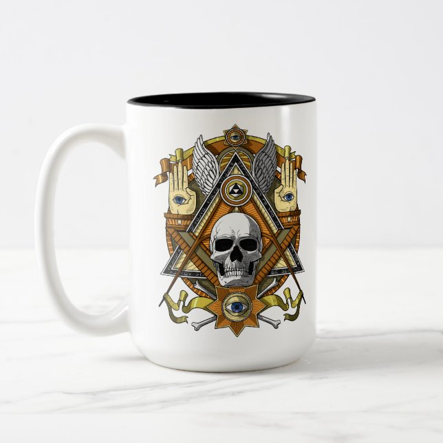 Tasse 2 Couleurs Crâne masonique (Gauche)