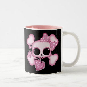 Tasse 2 Couleurs Crâne rose mignon
