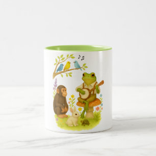 Tasse 2 Couleurs Crapaud grenouille jouant du banjo   Animal Bluegr