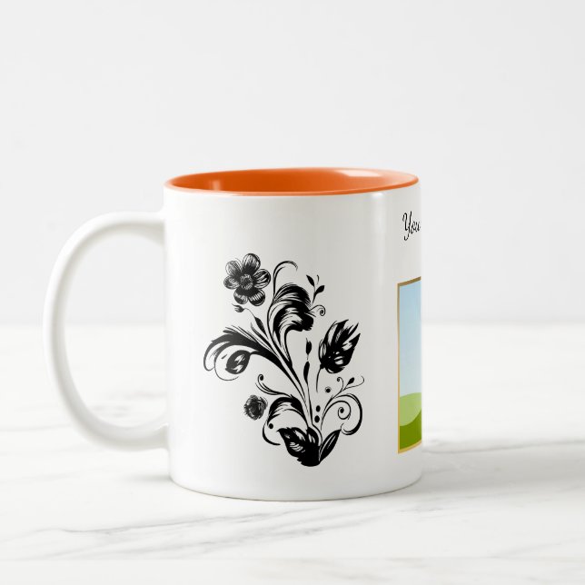 Tasse 2 Couleurs Create Your Own personalized Template Text  (Gauche)