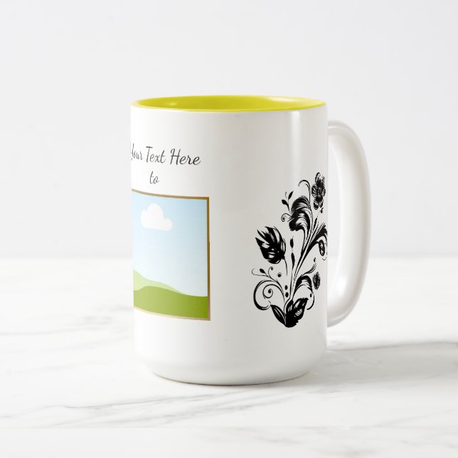 Tasse 2 Couleurs Create Your Own personalized Template Text  (Devant droit)