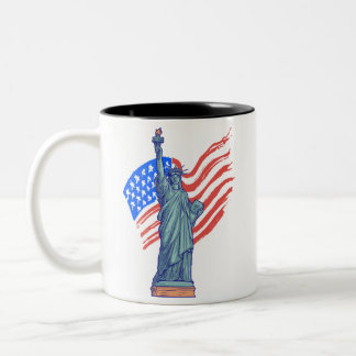 Tasse 2 Couleurs Création patriotique vintage pour le 4 juillet
