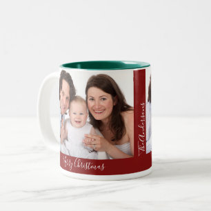 Tasse 2 Couleurs Créer votre propre famille de Noël de Noël 2 photo