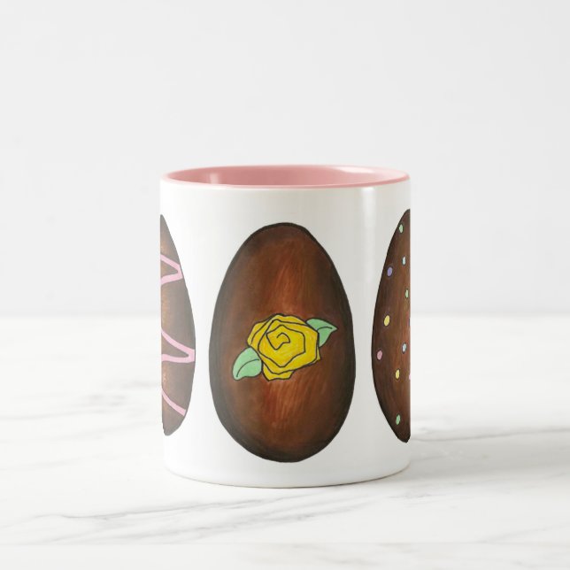 Tasse 2 Couleurs Crème au chocolat Pâques Panier Oeuf Candy (Centre)