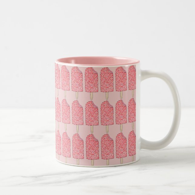 Tasse 2 Couleurs Crème glacée rose Fraise Câble à croûte (Droit)