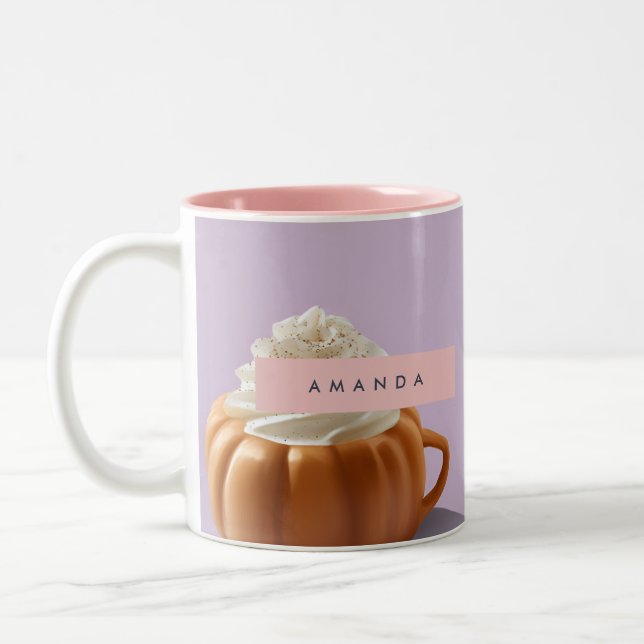 Tasse 2 Couleurs Crème murale personnalisée du Citrouille d'automne (Gauche)