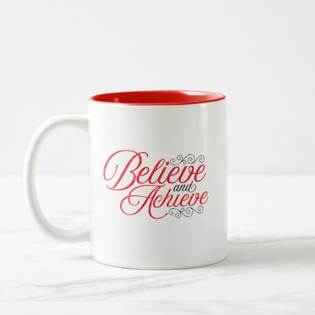 Tasse 2 Couleurs Croire et réussir la chèvre (Gauche)