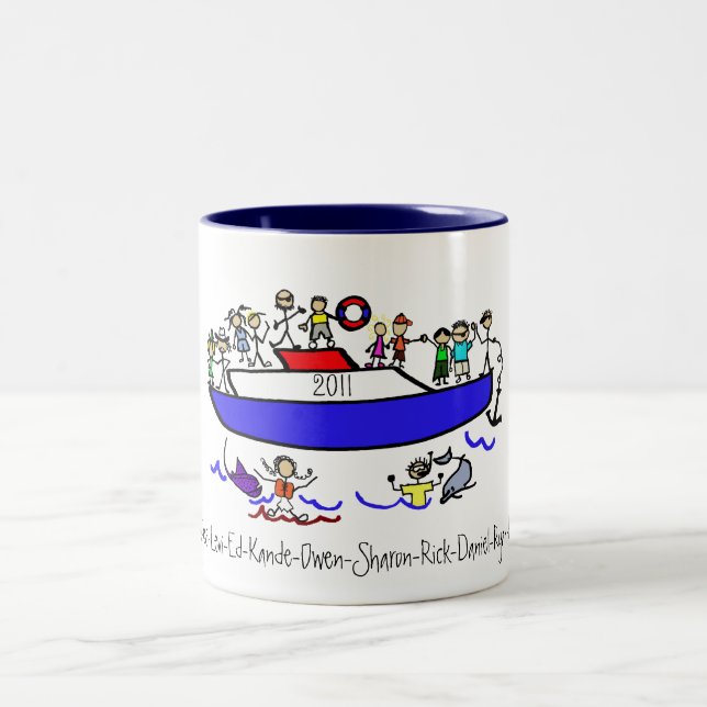 Tasse 2 Couleurs Croisière avec la famille (Centre)