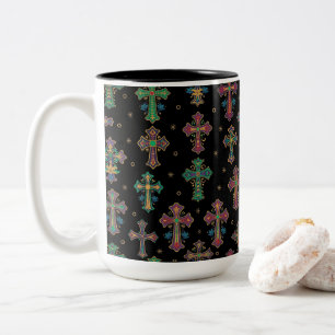 Tasse 2 Couleurs Croix Colorées / La Foi avec une touche de Fun