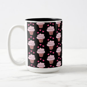 Tasse 2 Couleurs Cubes Cupcakes Noir Et Rose