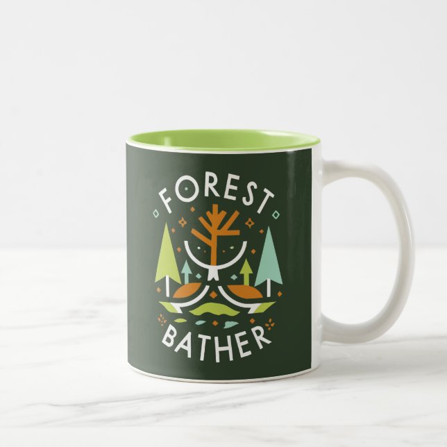 Tasse 2 Couleurs Cubiste de la brume forestière (Droit)