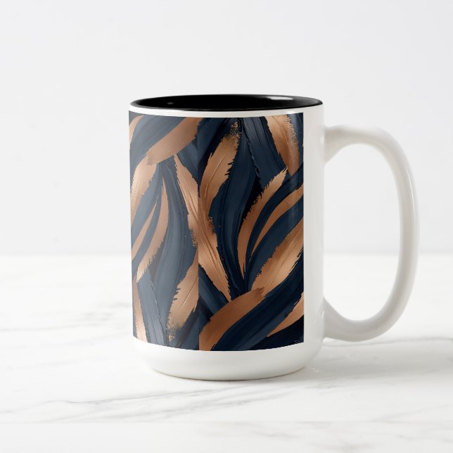 Tasse 2 Couleurs Cuivre Abstrait de la marine (Droit)