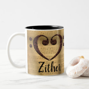 Tasse 2 Couleurs Cuivre Double basse Clef Hearf Zthththththththare