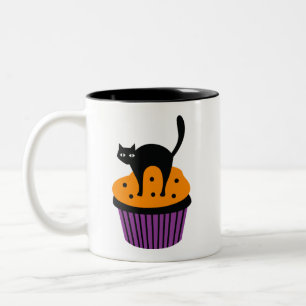 Tasse 2 Couleurs cupcake de chat d'Halloween