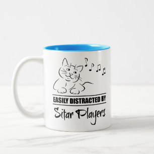 Tasse 2 Couleurs Curious Cat facilement distrait par les joueurs Si
