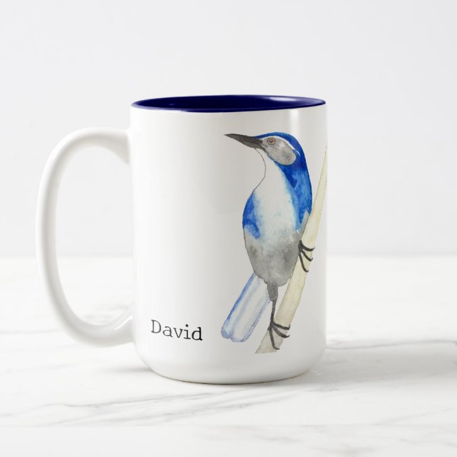 Tasse 2 Couleurs Custom California Scrub Jay (Gauche)