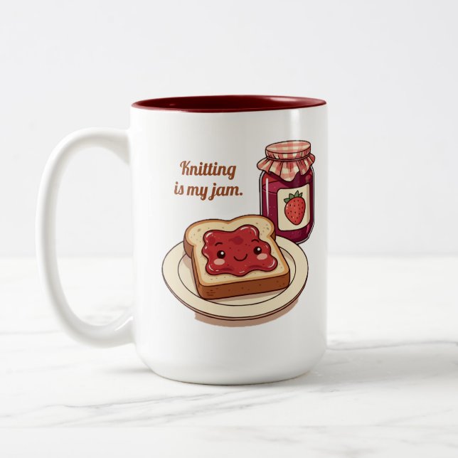 Tasse 2 Couleurs [Customize] is my jam - cute jam and toast cartoon (Gauche)