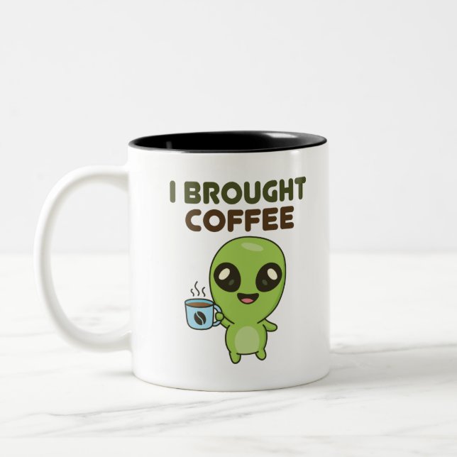 Tasse 2 Couleurs Cute Alien J'Ai Apporté Du Café (Gauche)