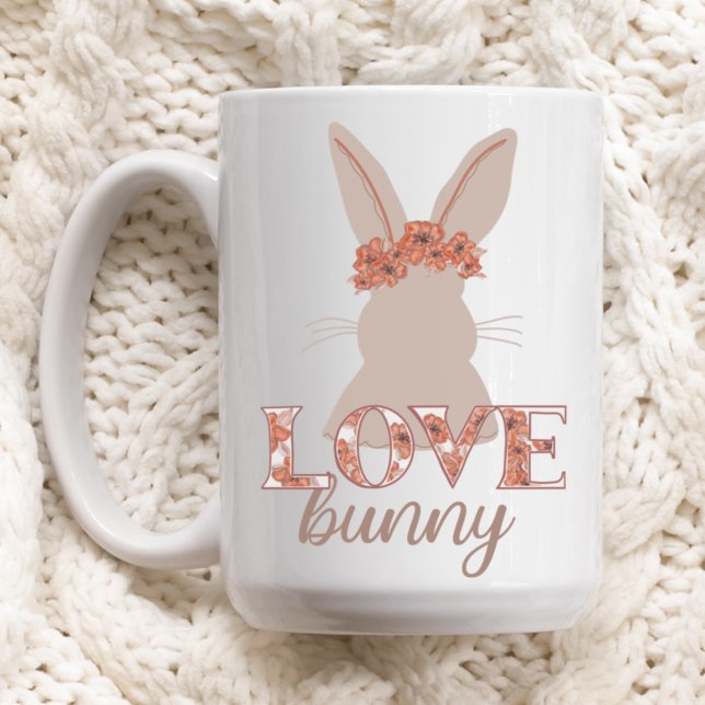 Tasse 2 Couleurs Cute Amour lapin Floral Pâques (Créateur téléchargé)