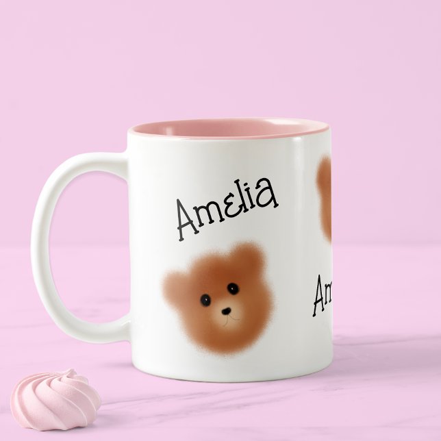 Tasse 2 Couleurs Cute Bear Personnalisé (Add a dash of cuteness to your morning coffee🐻☕)