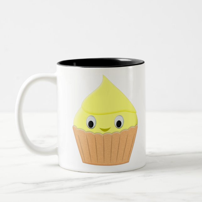 Tasse 2 Couleurs Cute Cartoon Citron Cupcake (Gauche)