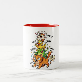 Tasse 2 Couleurs Cute Chaotic Animal Stack Meme – Available on Tees