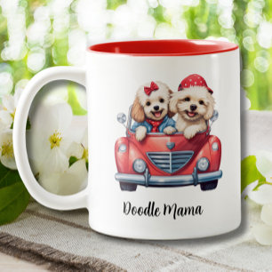 Tasse 2 Couleurs Cute Cockapoo Doodle Dog Mama Personnalisé