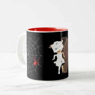 Tasse 2 Couleurs Cute Girl Mummy Coffin Halloween