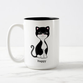Tasse 2 Couleurs Cute Happy Tuxedo Chat