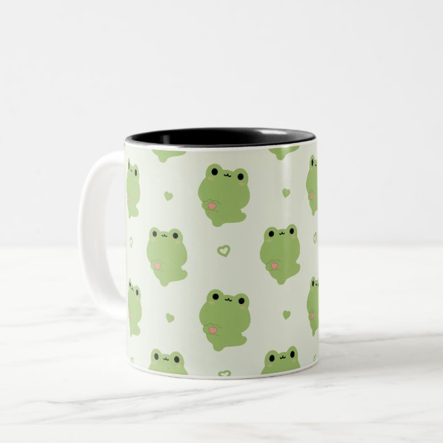 Tasse 2 Couleurs Cute Love Frog (Devant gauche)
