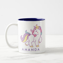 Tasse 2 Couleurs Cute Magique Unicorn couleur pastel Personnalisé