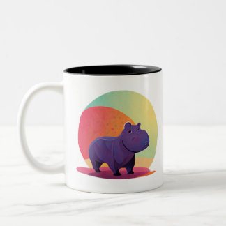 Tasse 2 Couleurs Cute painted hippo