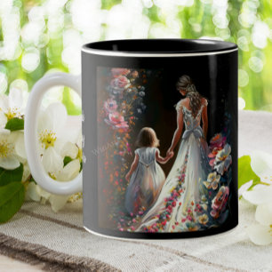 Tasse 2 Couleurs Cute Personnalisée Fleur Mères Fête Maman Fille