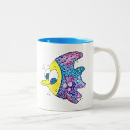 Tasse 2 Couleurs Cute poisson blanc coloré