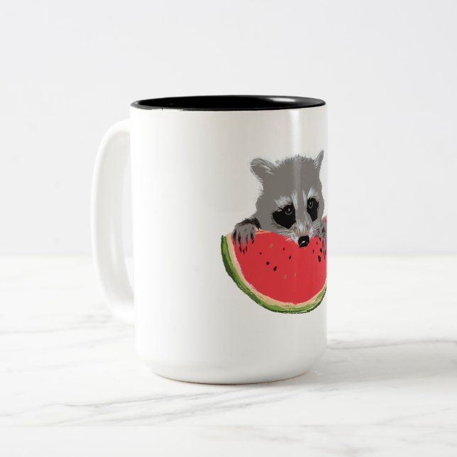 Tasse 2 Couleurs Cute Raccoon (Devant gauche)