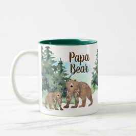Tasse 2 Couleurs Cute Scandi Ours Bois Forêt Papa Ours