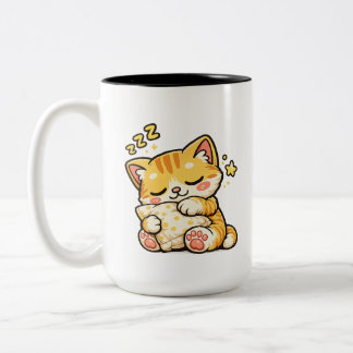 Tasse 2 Couleurs Cute Sleepy Cat Pillow