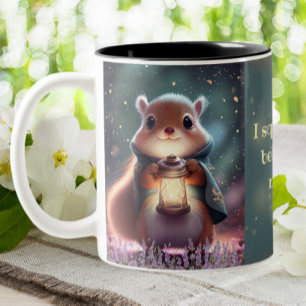 Tasse 2 Couleurs Cute Squirrel Whimsical Moderne Personnalisé