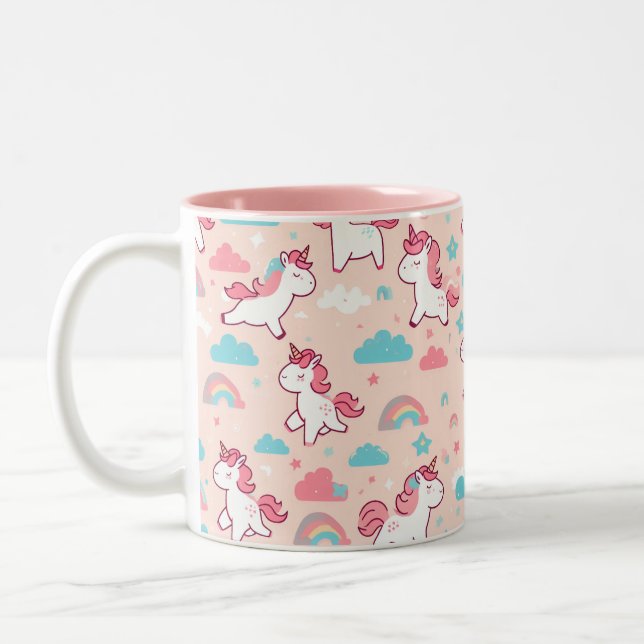 Tasse 2 Couleurs Cute Unicorn Motif (Gauche)