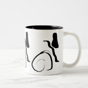 Tasse 2 Couleurs Cycle de rotation : Noir et Blanc Abstrait
