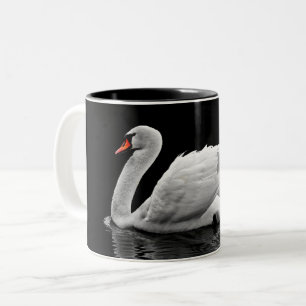 Tasse 2 Couleurs Cygne blanc sur le lac