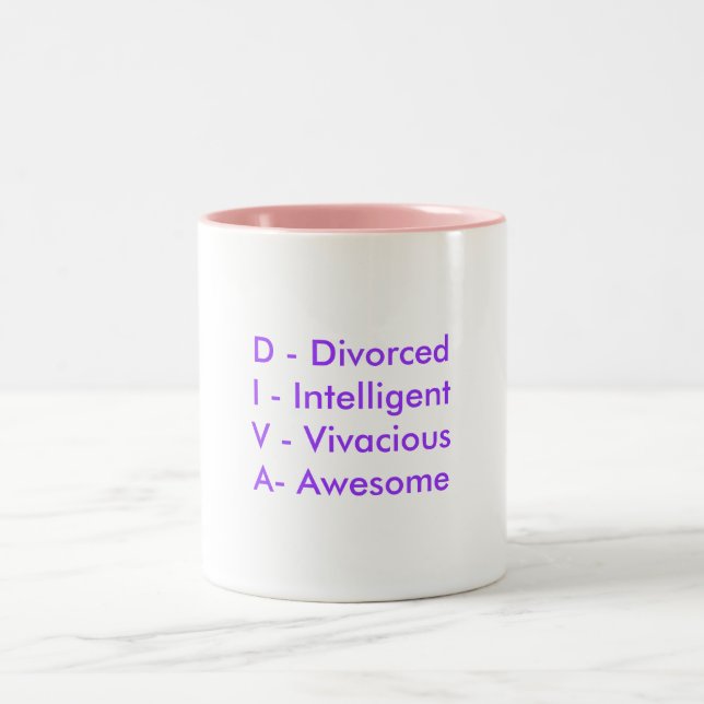 Tasse 2 Couleurs D - DivorcedI - IntelligentV - VivaciousA- (Centre)