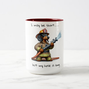 Tasse 2 Couleurs Dachshund Fire Fighter