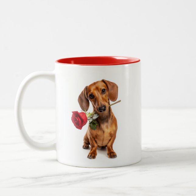 Tasse 2 Couleurs Dachshund Love (Gauche)