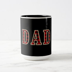 Tasse 2 Couleurs DAD Rustique Rouge Noir Buffalo Vérificateur Carré